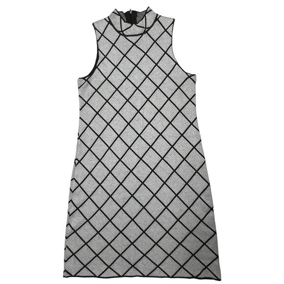 ROMEO & JULIET COUTURE Diamond Grid Mock Neck Bodycon Mini Dress - Size M - Picture 9 of 11
